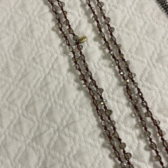 Betsy pittard necklace lot black beaded gold loop and crystal adjustable gold - Picture 2 of 9